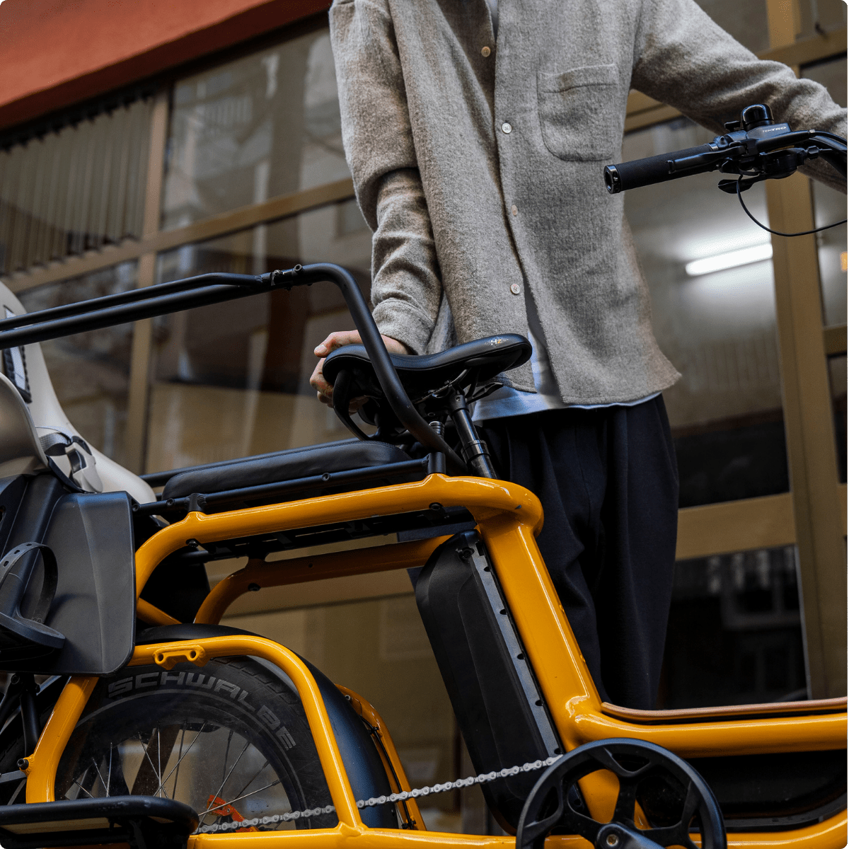 Ritmic Jumbo - vélo électrique cargo longtail - ElwingStandardJaune Ambré #couleur_jaune-ambre