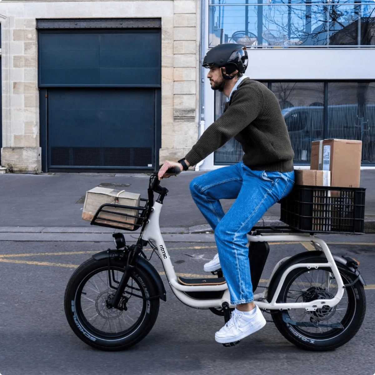 Ritmic Solo - vélo électrique cargo compact - ElwingStandardBlanc perlé